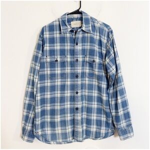 Shuttle notes master cloth long sleeve plaid button down shirt